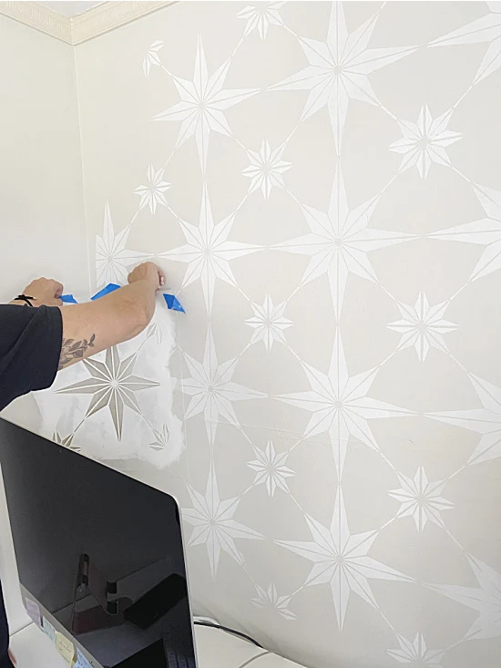 decorative stenciled wall