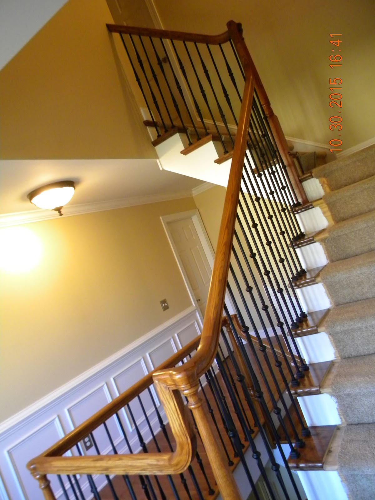 Wood Stairs and Rails and Iron Balusters How To Replace Painted Wood