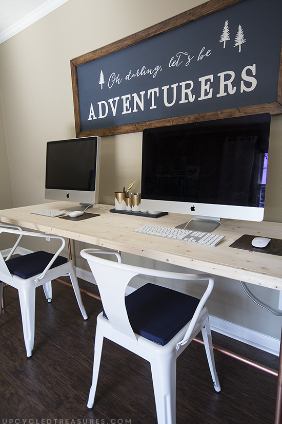 Katie from Upcycled Treasures shows us how to create furniture from beginning to end, like this pipe and wood desk. 