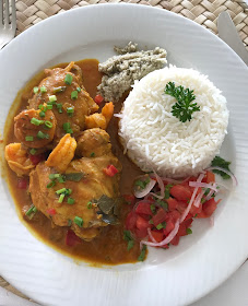 Falaise Rouge, Mauritius, chicken and prawn curry