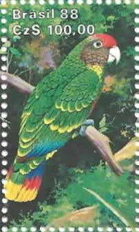 Selo Papagaio-de-cara-roxa, Amazona brasiliensis
