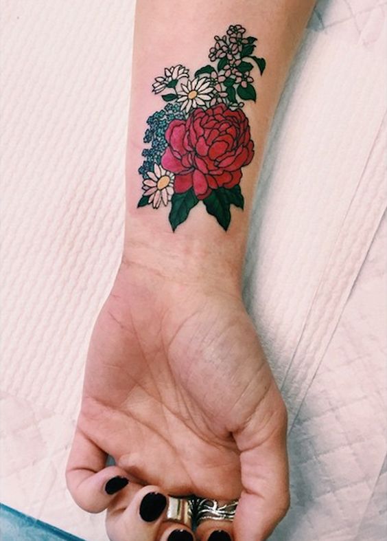 awesome floral tattoos on wrist