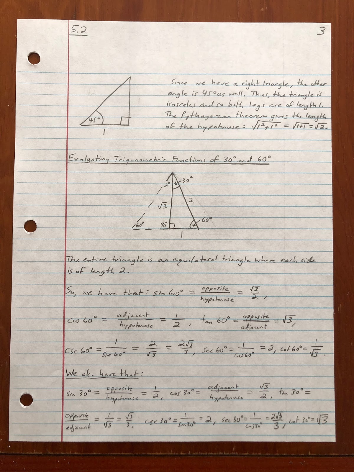 Professor Frank’s Math Blog Part 2 Right Triangle Trigonometry Notes