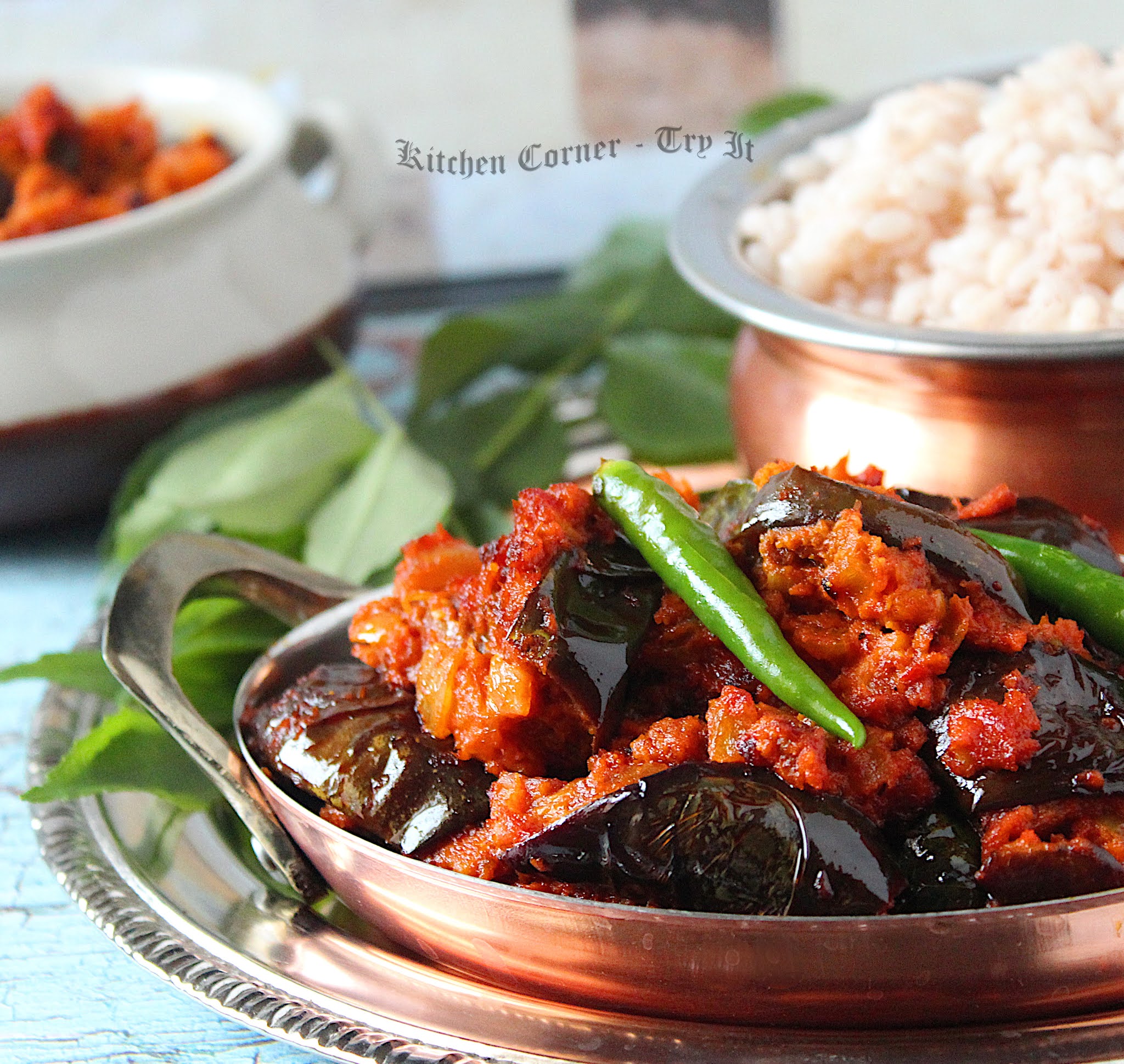 Vazhuthananga Thakkali Curry/Baby Brinjal/Eggplant Tomato Curry