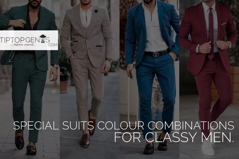 Color suit combinations shirt and Black Suit