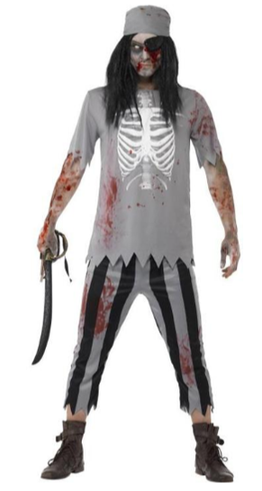 Men's Zombie Pirate Fancy Dress Costume