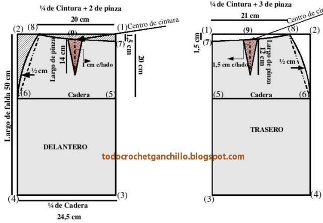 Repetido Llamarada Tectónico Falda Recta Tejida con Ganchillo para Todos los Talles / Patrones y paso a  paso