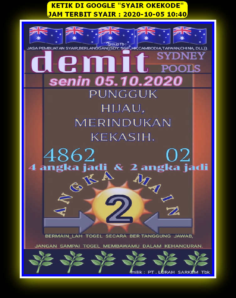 1 New Message Kode Syair Sydney 5 Oktober 2020 Forum Syair Togel Hongkong Singapura Sydney