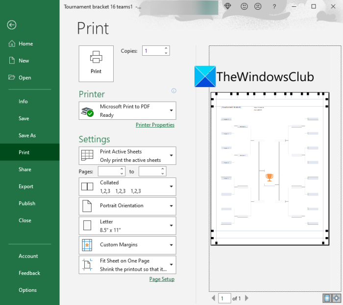 Een Tournament Bracket maken in Windows