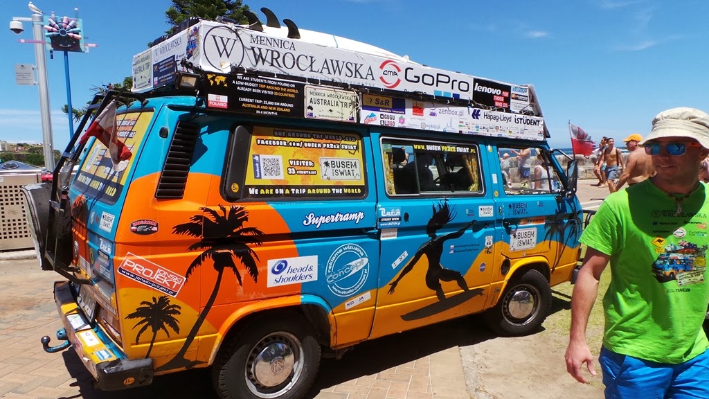 Bumerang Polski "Busem przez Świat" na Coogee Beach