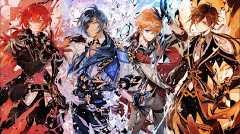 #8.2685, Genshin Impact, Diluc, Kaeya, Tartaglia, Zhongli, 4K