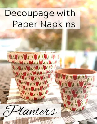 decoupaged napkin pinterest pin