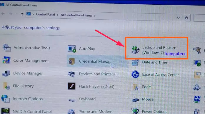 control panel windows 10 control panel backup restore windows 10