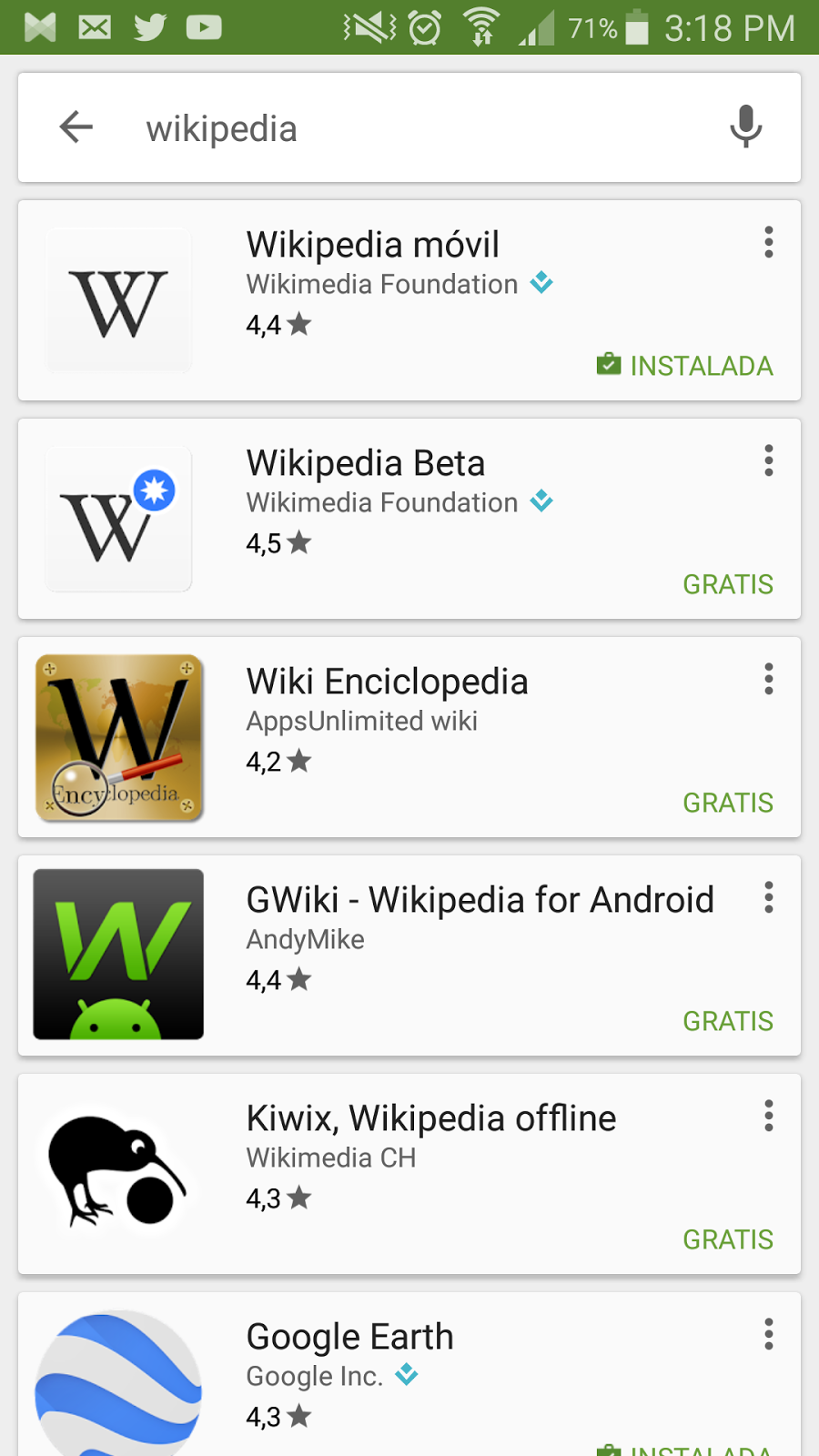Wikipedia disponible en Android
