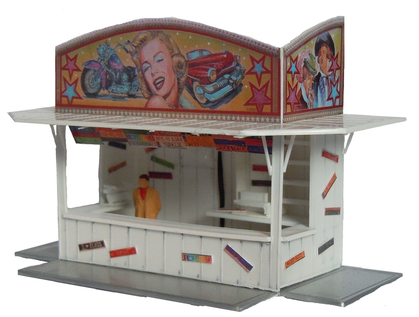 JP modelbouw Te koop bouwpakket kermiskraampje naar Nederlands