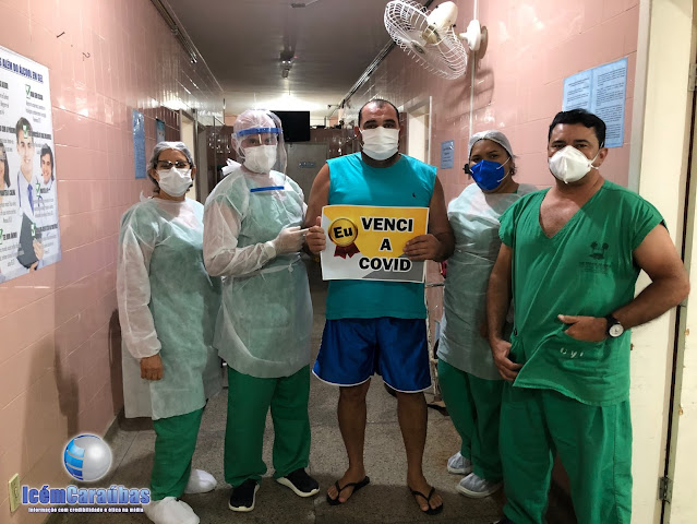 Homem de 36 anos vence a Covid 19 e recebe aplausos dos profissionais de saúde do hospital de Caraúbas