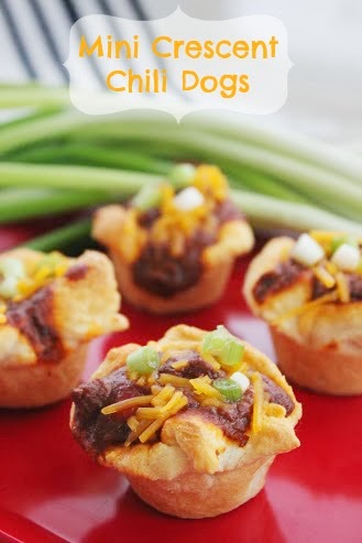 These mini chili dog crescents are the perfect Super Bowl finger food!