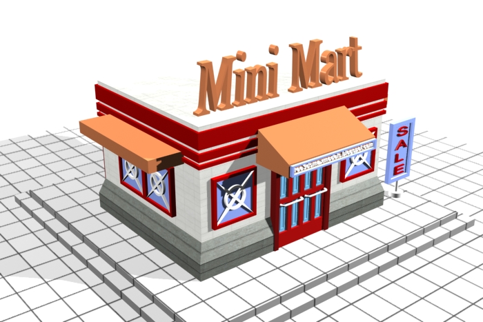 Free Architecture 3D Models On 3DS Max: Mini Mart 3DS Max