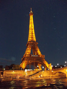 Le Tour de Eiffel at night. On the hour it sparkles for 5 minutes.  Nifty.