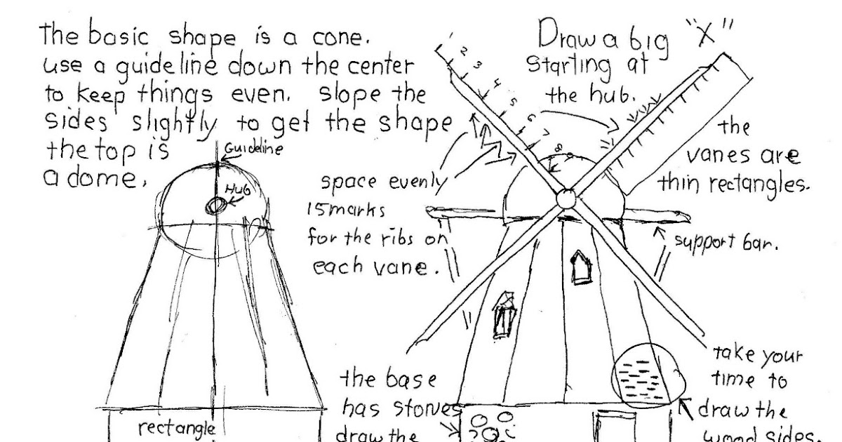 How to Draw Worksheets for The Young Artist How To Draw A Windmill