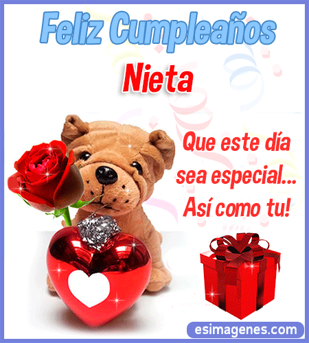 Nieta peluche de cumpleaños con corazón Nieta peluche de cumpleaños con corazón