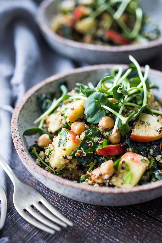 Kale Quinoa Salad with Apples and Chickpeas Easy Recipe and DIY Tips