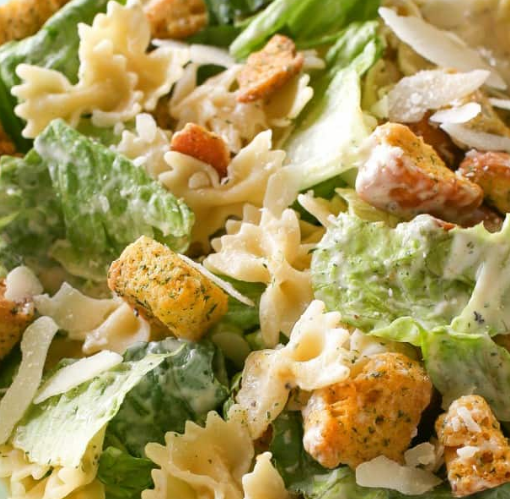 Bowtie Chicken Caesar Salad - Food Holic