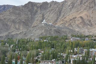 Shanti Stupa from Leh Palace Shanti Stupa from Leh Palace