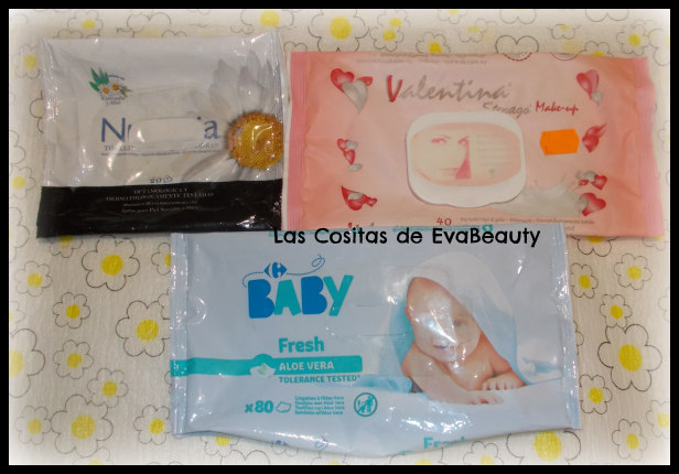 Toallitas desmaquillantes y de bebé Nuvenia, Valentina y Carrefour