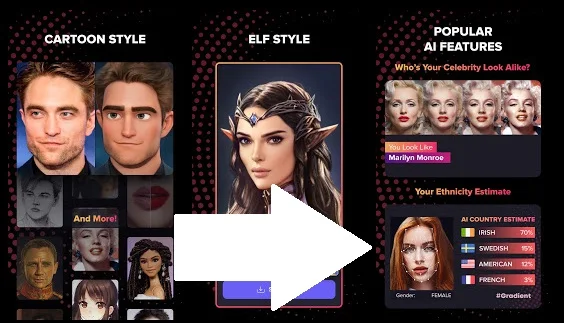 تنزيل تطبيق gradient النسخة الذهبية - لمعرفة من تشبه من المشاهير