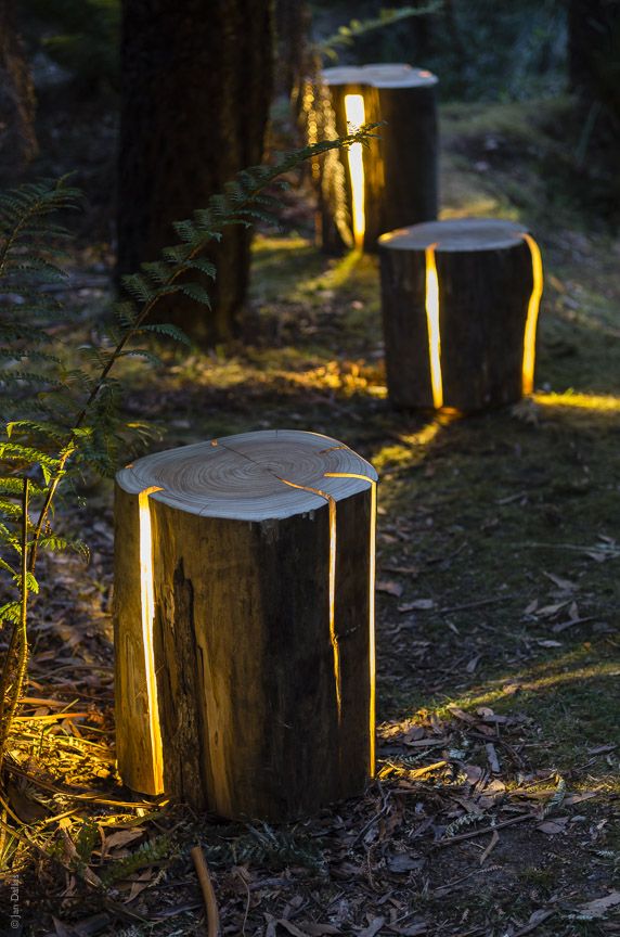 Lanternas de jardim reutilize madeira