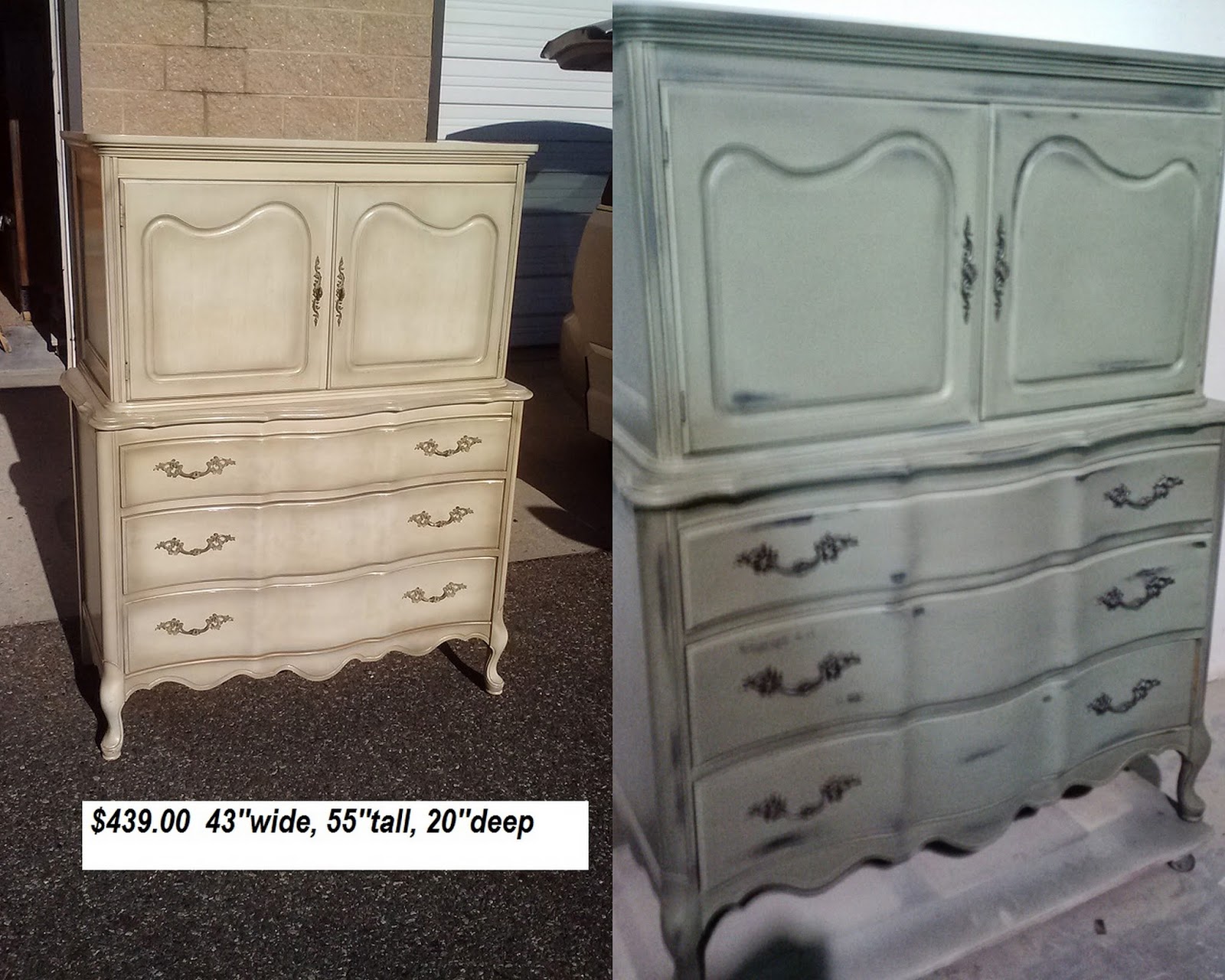 Handpainted Furniture Blog Shabby Chic Vintage Painted French Provincial Armoire Painted Olive With Heavy Distressing Brown Undercoat And A Black Glaze