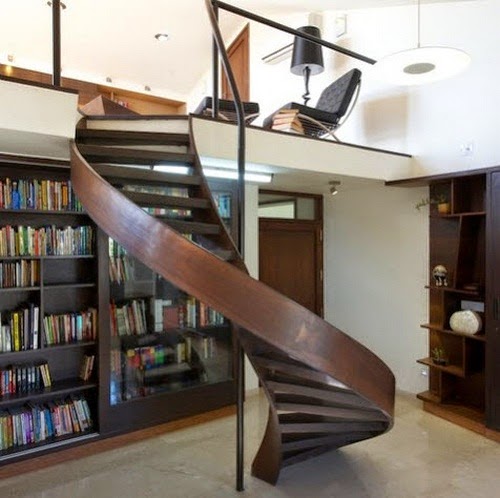 Designs by spiral staircase or spiral metal and wood