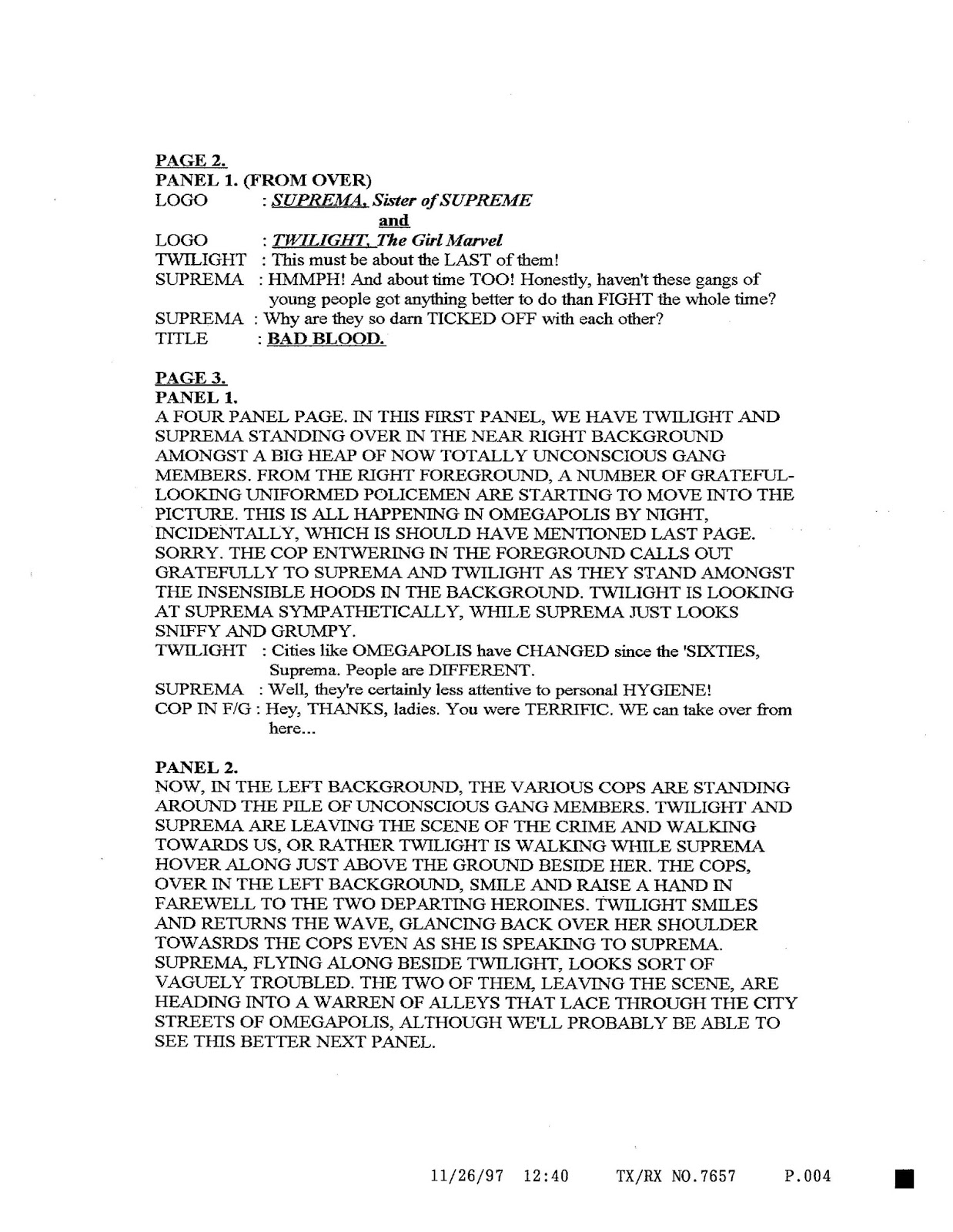 Alan Moore's Forgotten Awesome: Youngblood #2 script