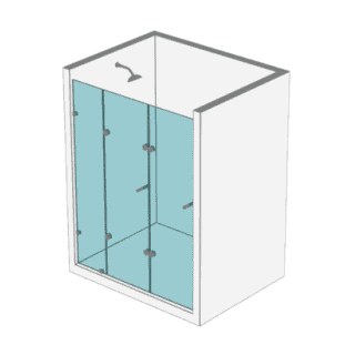 División Para Baño Plegable Plana con fijo sobre vidrio División Para Baño Plegable Plana con fijo sobre vidrio