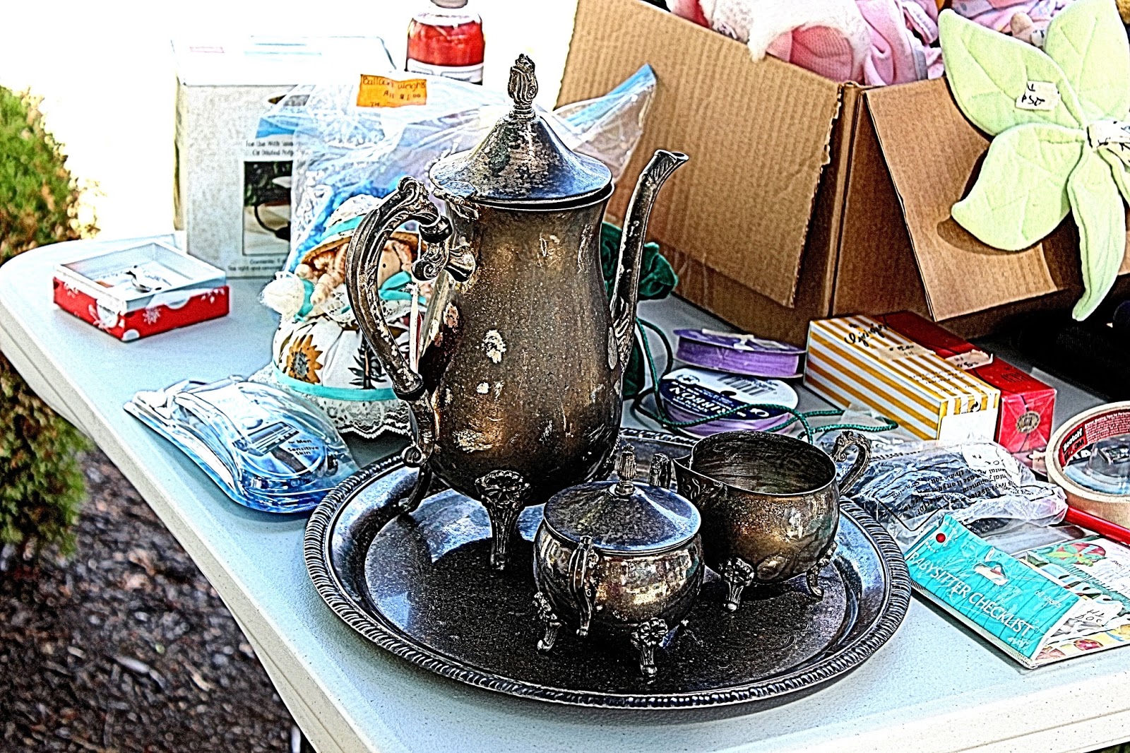 Tarnished Silver Tea Pot