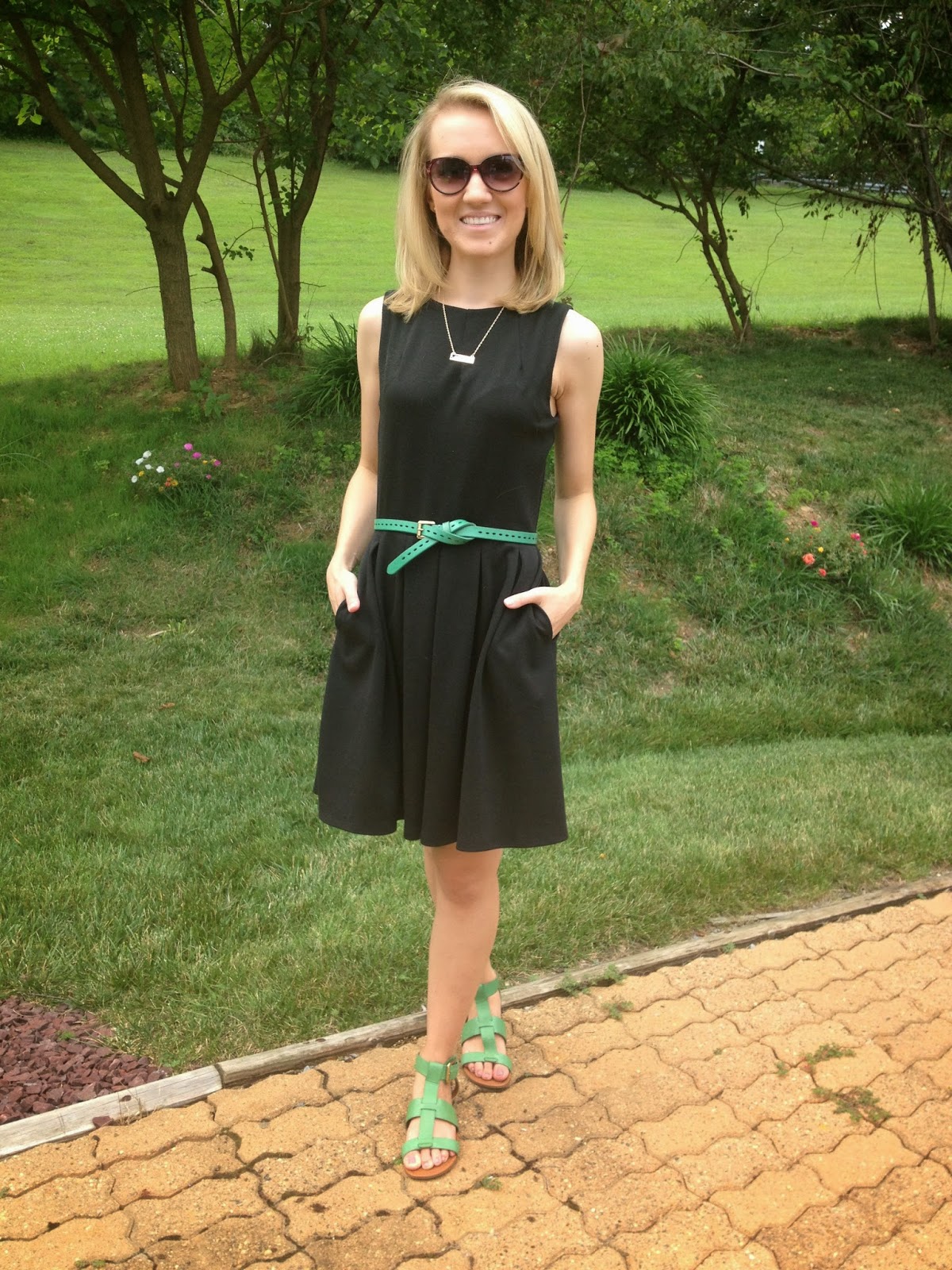A Little Bit of WoWe Black Dress & Green Accessories