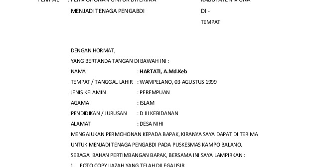 Contoh Surat Lamaran Kerja Di Dinas Kesehatan Provinsi Contoh Surat