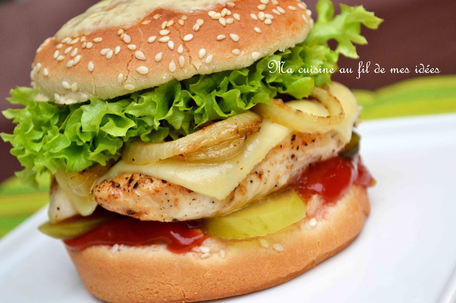 Ma cuisine au fil de mes idées&hellip; Burger au poulet et fromage Leerdammer