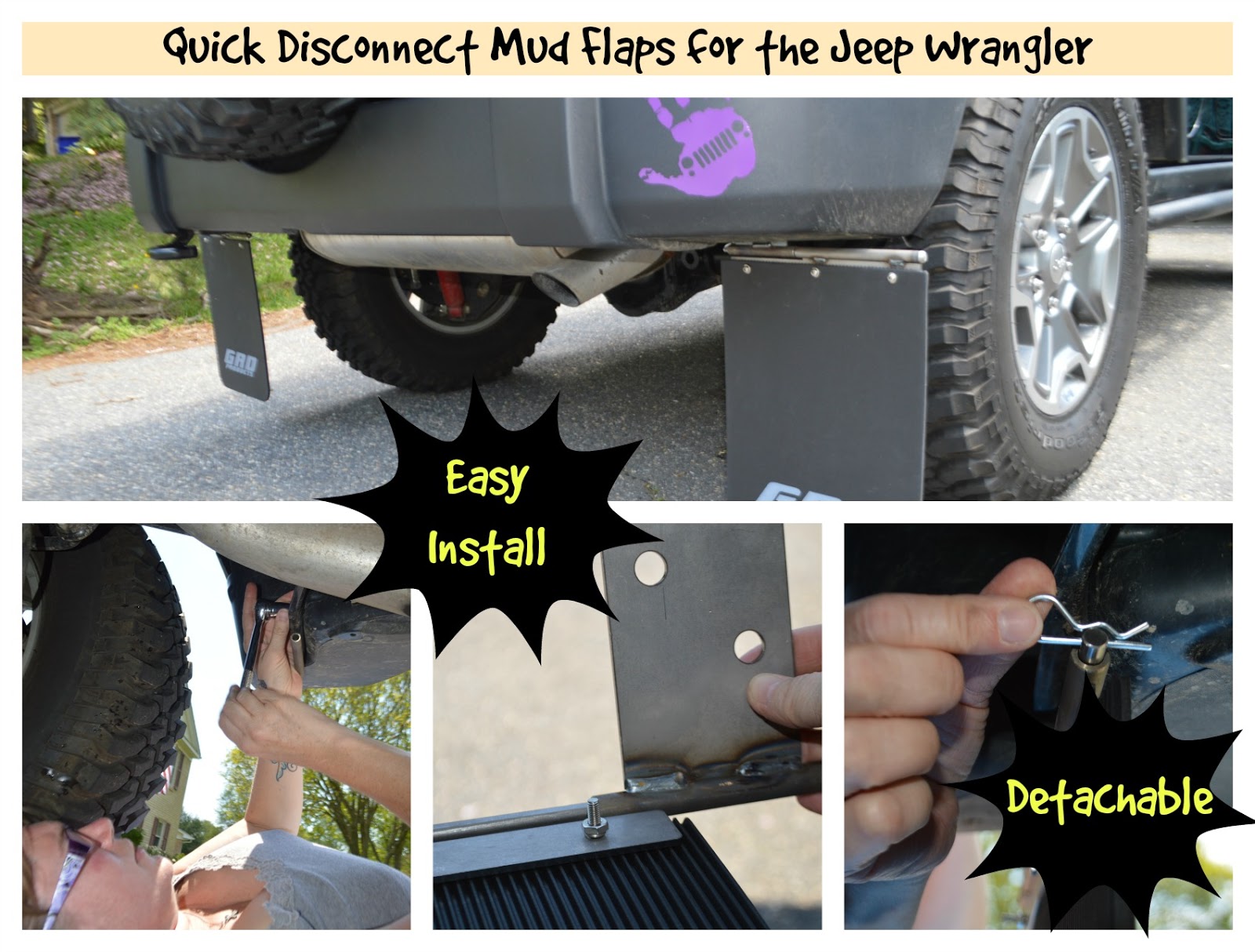 Jeep Wrangler Quick Release Disconnect Mud Flap Jeep Momma Review – Under  The Sun Inserts