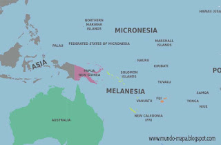 Mapa de Oceanía Geografía
