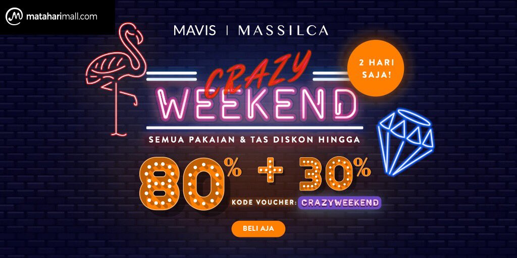 MatahariMall - Promo Voucher Crazy Weekend Diskon gila 80% + 30%