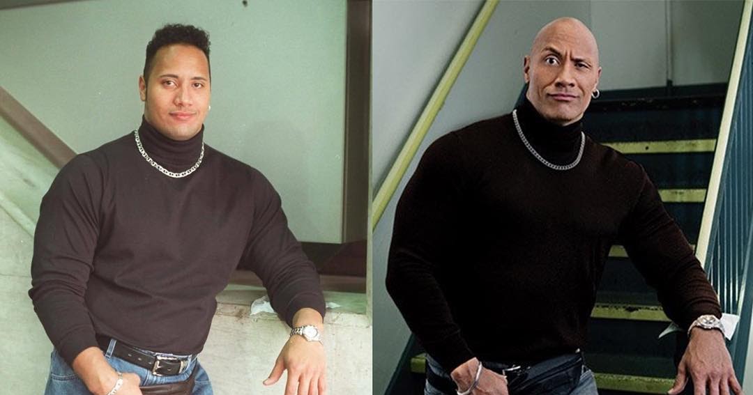 Amazing Then and Now Fanny Pack Photo of Dwayne 
