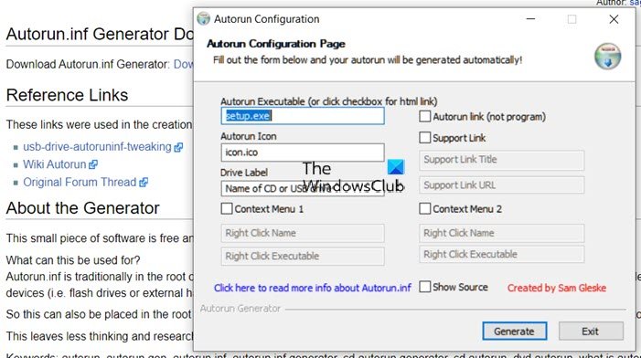 Cree un archivo Autorun para su USB/DVD/CD