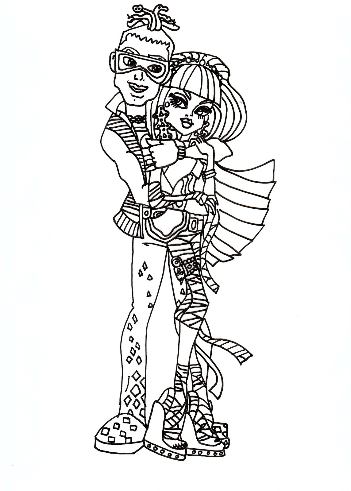 Free Printable Monster High Coloring Pages: Cleo and Deuce ...