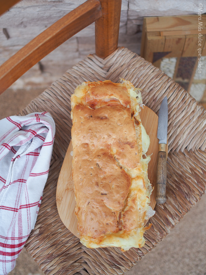 Pastel de jamón york y queso Raclette