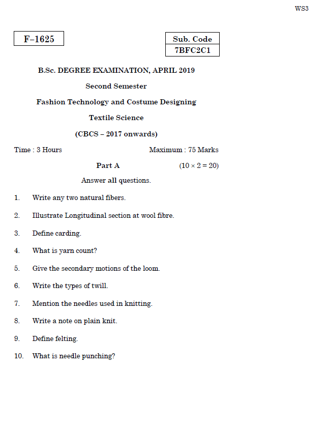 Alagappa University B.Sc.(Fashion Technology and Costume Designing