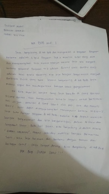 Fildzah Adani Mr Bob kampung inggris