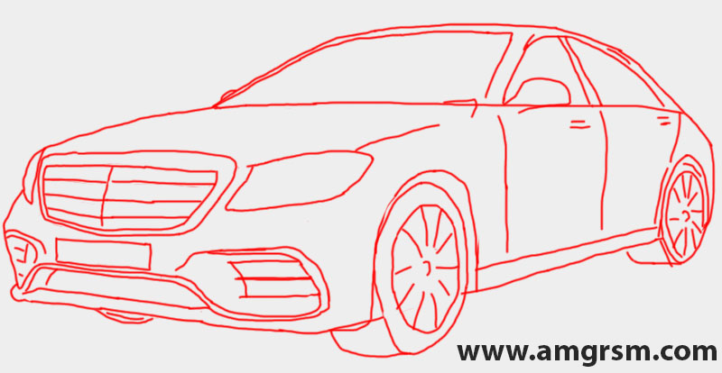 Car Drawing MercedesBenz Black and white car compact Car angle  convertible png  PNGWing