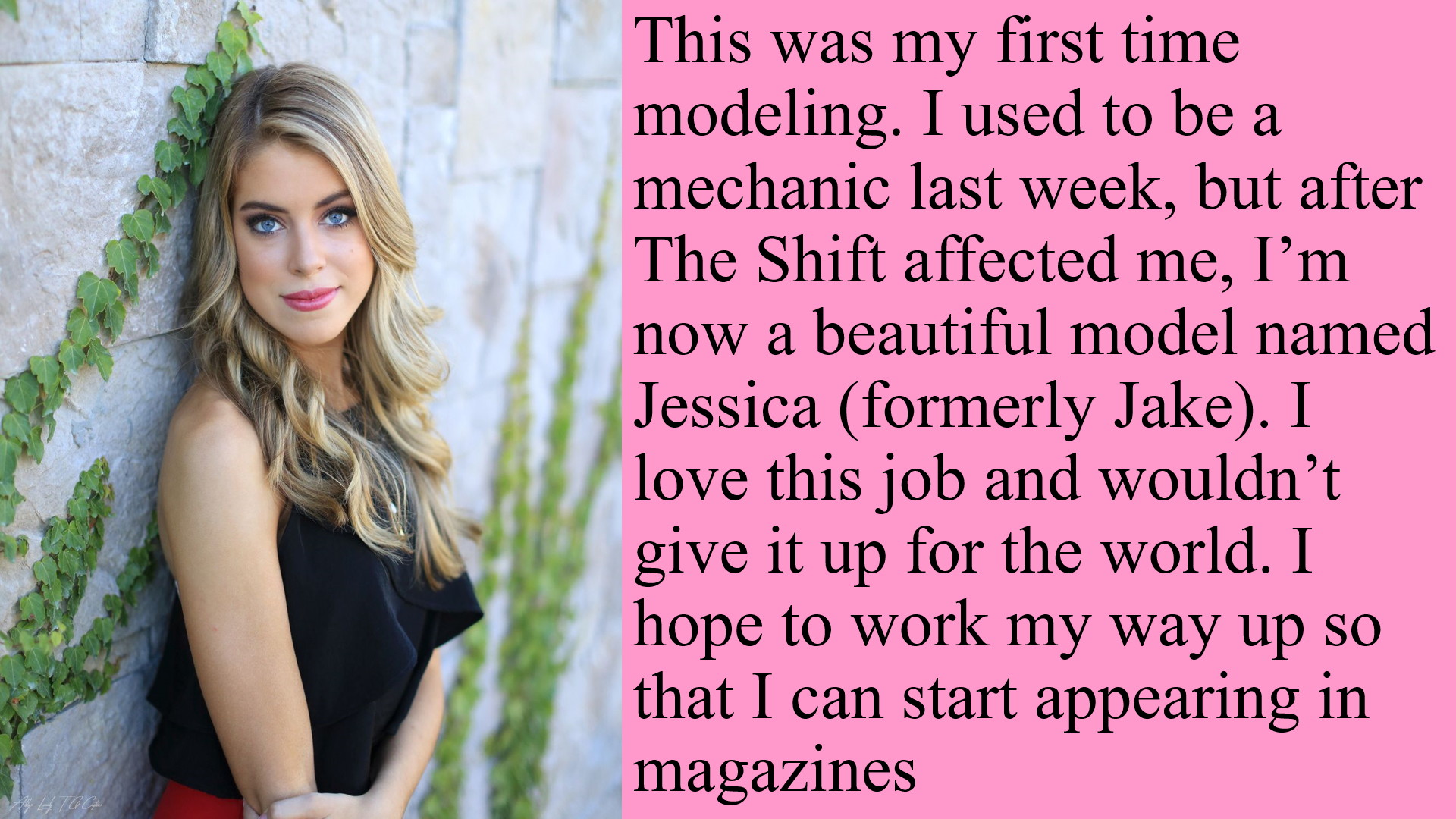 Abby’s Lovely TG/TF Captions Mechanic to Model TG Caption